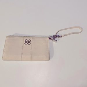 Coach cream leather wristlet